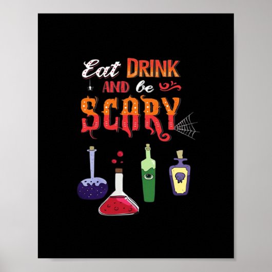 Eat Drink And Be Scary Vintage Art Poster (Vorne)