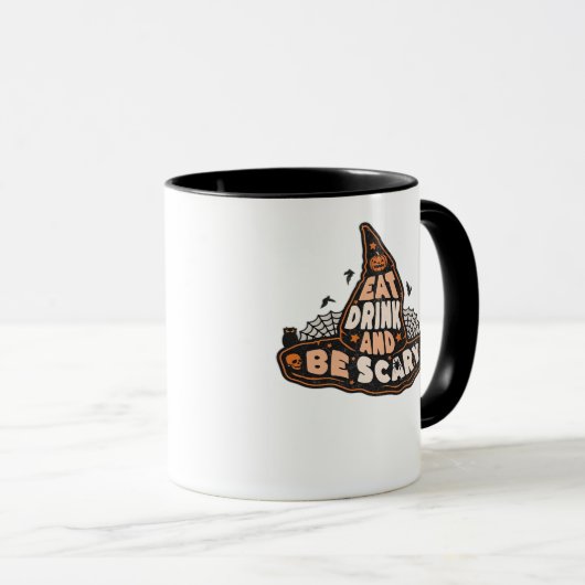 Eat Drink And Be Scary Witch Only Halloween Gift F Tasse (VorderseiteRechts)