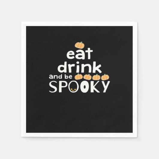 Eat Drink And Be Spooky Happy Halloween Funny Tren Serviette (Vorderseite)
