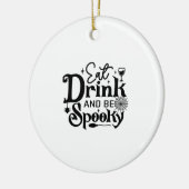 Eat Drink And Be Spooky Retro Classic Keramik Ornament (Links)