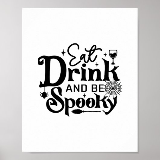 Eat Drink And Be Spooky Retro Classic Poster (Vorne)