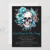 Eat Drink & Be Beängstigendes Halloween-Party Einladung (Vorderseite)