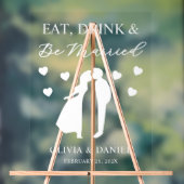 Eat, Drink & Be Married Custom Wedding Acrylschild (Neutral)