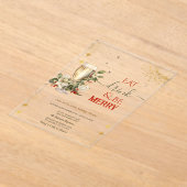 Eat Drink & Be Merry Champagne Flowers Acryleinladungen (Ablage )