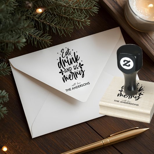 Eat Drink & Be Merry Custom Family Gummistempel