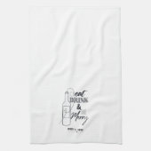 Eat, Drink & Be Merry Custom Name Kitchen Towel Geschirrtuch (Vertikal)