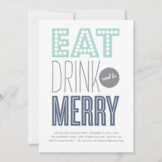EAT DRINK & BE MERRY| EINLADUNG (Vorderseite)