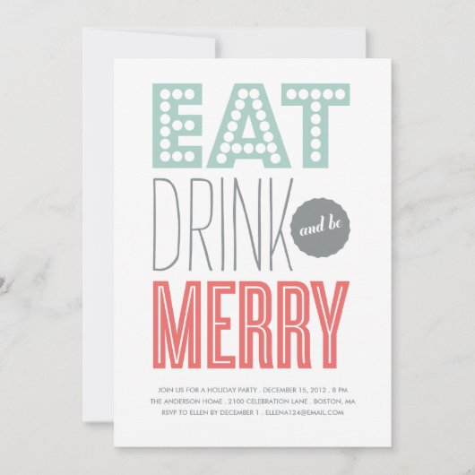 EAT DRINK & BE MERRY| EINLADUNG (Vorderseite)