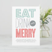 EAT DRINK & BE MERRY| EINLADUNG (Stehend Vorderseite)