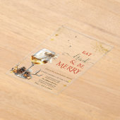 Eat Drink & Be Merry Wine Glass Bow Acryleinladungen (Ablage )