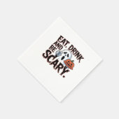 Eat Drink Be Scary Halloween Pumpkin Creative Styl Serviette (Ecke)