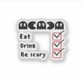 Eat Drink Be Scary Minimal Clean Aufkleber (Vorderseite)
