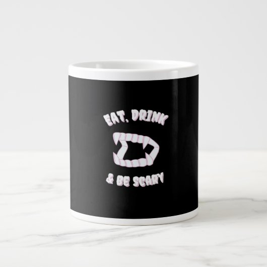 Eat Drink Be Scary Vampire Minimalist Jumbo-Tasse (Vorderseite)