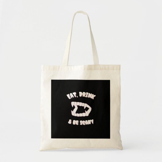 Eat Drink Be Scary Vampire Minimalist Style Tragetasche (Vorne)