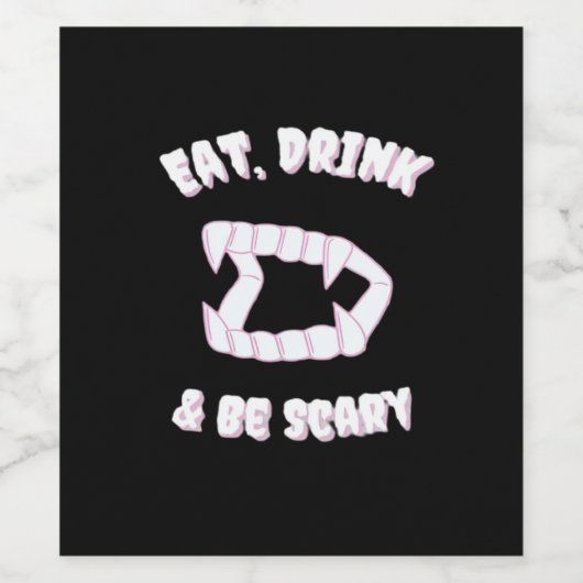 Eat Drink Be Scary Vampire Minimalist Style Weinetikett (Einzelnes Label)