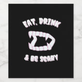 Eat Drink Be Scary Vampire Minimalist Weinetikett (Einzelnes Label)
