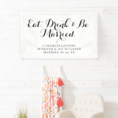 Eat Drink Be Verheiratet moderne Black Script Hoch Banner (Insitu)