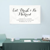 Eat Drink Be Verheiratet moderne Black Script Hoch Banner (Messeveranstaltung)