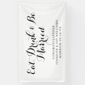 Eat Drink Be Verheiratet moderne Black Script Hoch Banner (Vertikal)