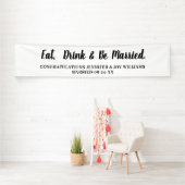 Eat Drink Be Verheiratet moderne Black Script Hoch Banner (Insitu)