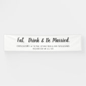 Eat Drink Be Verheiratet moderne Black Script Hoch Banner (Horizontal)