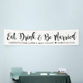 Eat Drink Be Verheiratet moderne Black Script Hoch Banner (Messeveranstaltung)