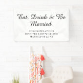 Eat Drink Be Verheiratet moderne Black Script Hoch Banner (Insitu)