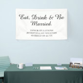Eat Drink Be Verheiratet moderne Black Script Hoch Banner (Messeveranstaltung)