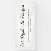 Eat Drink Be Verheiratet moderne Black Script Hoch Banner (Vertikal)