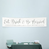 Eat Drink Be Verheiratet moderne Silver Script Hoc Banner (Messeveranstaltung)