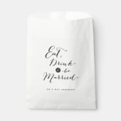 Eat Drink & Be Verheiratet Script Calligrafy Weddi Geschenktütchen (Vorderseite)