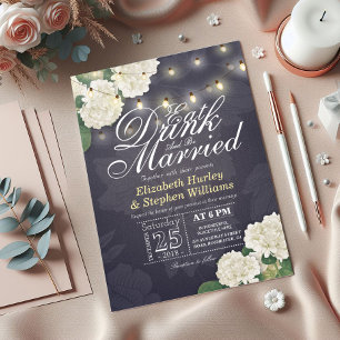 EAT Drink & Be Verheiratete Blume String Light Wed Einladung