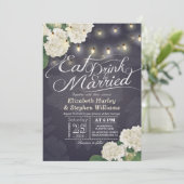 EAT Drink & Be Verheiratete Blume String Light Wed Einladung (Stehend Vorderseite)
