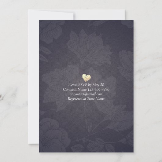 EAT Drink & Be Verheiratete Blume String Light Wed Einladung (Rückseite)