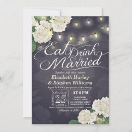 EAT Drink & Be Verheiratete Blume String Light Wed Einladung