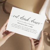 Eat, Drink, Dance Wedding Invitation Einladung