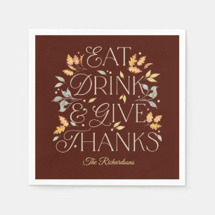 Eat Drink Dank Erntedank Party Napkins Serviette
