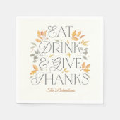 Eat Drink Dank Erntedank Party Napkins Serviette (Vorderseite)
