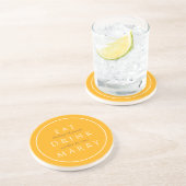 EAT DRINK MARRY sentiment gelbe Brauthochzeit Untersetzer (Seite)