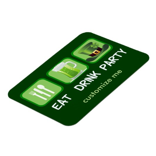 Eat Drink Party Funny St. Patrick's Day Magnet (Linke Seite)