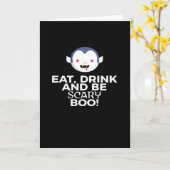 Eat Drink Scary Boo Halloween Design Creative Casu Karte (Gelbe Blume)