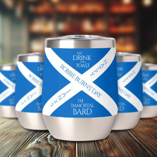 Eat Drink und Toast Robbie Burns Schottische Flagg