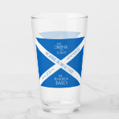 Eat Drink und Toast Robbie Burns Schottische Flagg Glas (Rückseite)