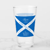 Eat Drink und Toast Robbie Burns Schottische Flagg Glas (Vorderseite)