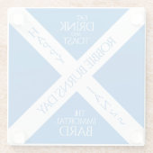 Eat Drink und Toast Robbie Burns Schottische Flagg Glasuntersetzer (Rückseite)