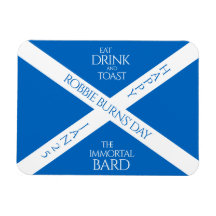 Eat Drink und Toast Robbie Burns Schottische Flagg