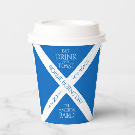 Eat Drink und Toast Robbie Burns Schottische Flagg Pappbecher