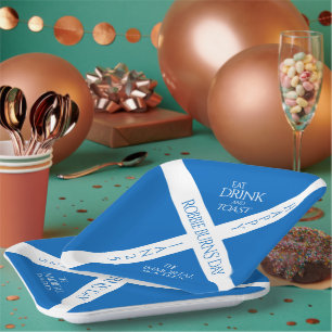 Eat Drink und Toast Robbie Burns Schottische Flagg Pappteller
