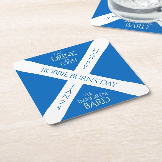 Eat Drink und Toast Robbie Burns Schottische Flagg Rechteckiger Pappuntersetzer (angewinkelt)