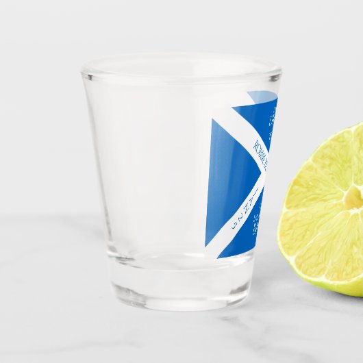 Eat Drink und Toast Robbie Burns Schottische Flagg Schnapsglas (Links)